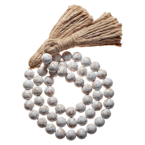 Farmhouse Wood Bead Garland Home Decor, Natural Wood Garland From Tiered Tray, Decorative Garland, Rustic Decor