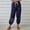 Navy, variant on WXLWZYWL Womens Casual Pants Wide Leg Baggy Tapered Capri Drawstring Elastic Waist Ankle Trousers with Pockets