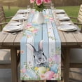 thumbnail image 4 of Easter Table Runner 72 Inches, Country Spring Bunny Eggs Botanicals Wooden Plank Bed Runner Dresser Scarves Tabletop for Indoor Outdoor Parties/Ceremony/Banquet, 13" x 72", 4 of 8