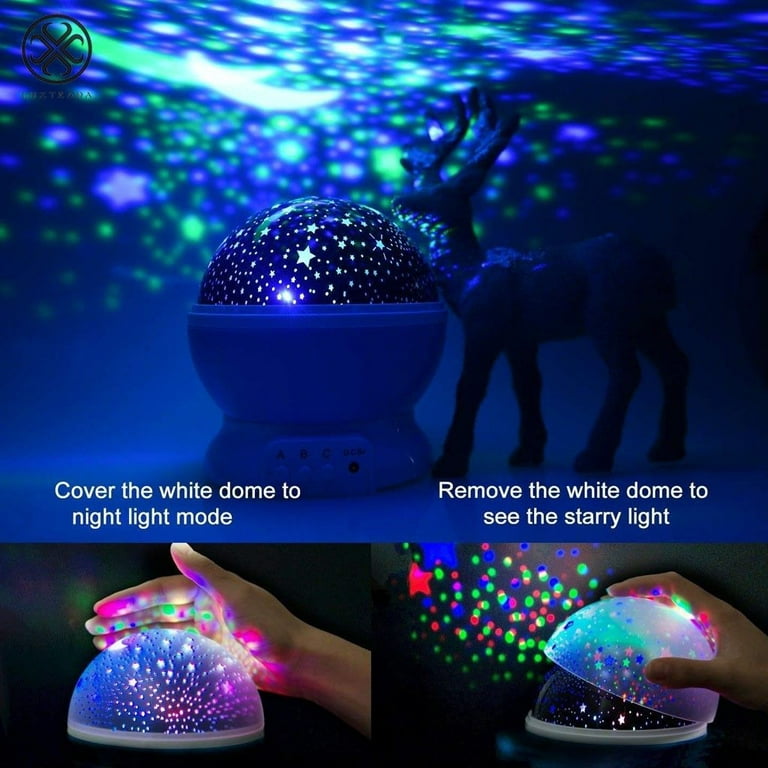 Rotating Sun And Star Moon projector rotating night Light Lamp for kids to  sleep 4 LED Bead 360 Degree Romantic Rotating Night Sky Cosmos Star  Projector for Christmas And Toy Gift 