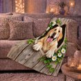 thumbnail image 6 of Joyful Golden Labrador Peeking Through Ivy Heart Rustic, Festive Pet Portrait Pattern, Warm Flannel Blanket for Living Room and Bedroom, Dog Lovers Christmas Gift, Pet Lover Home Decor, 6 of 9