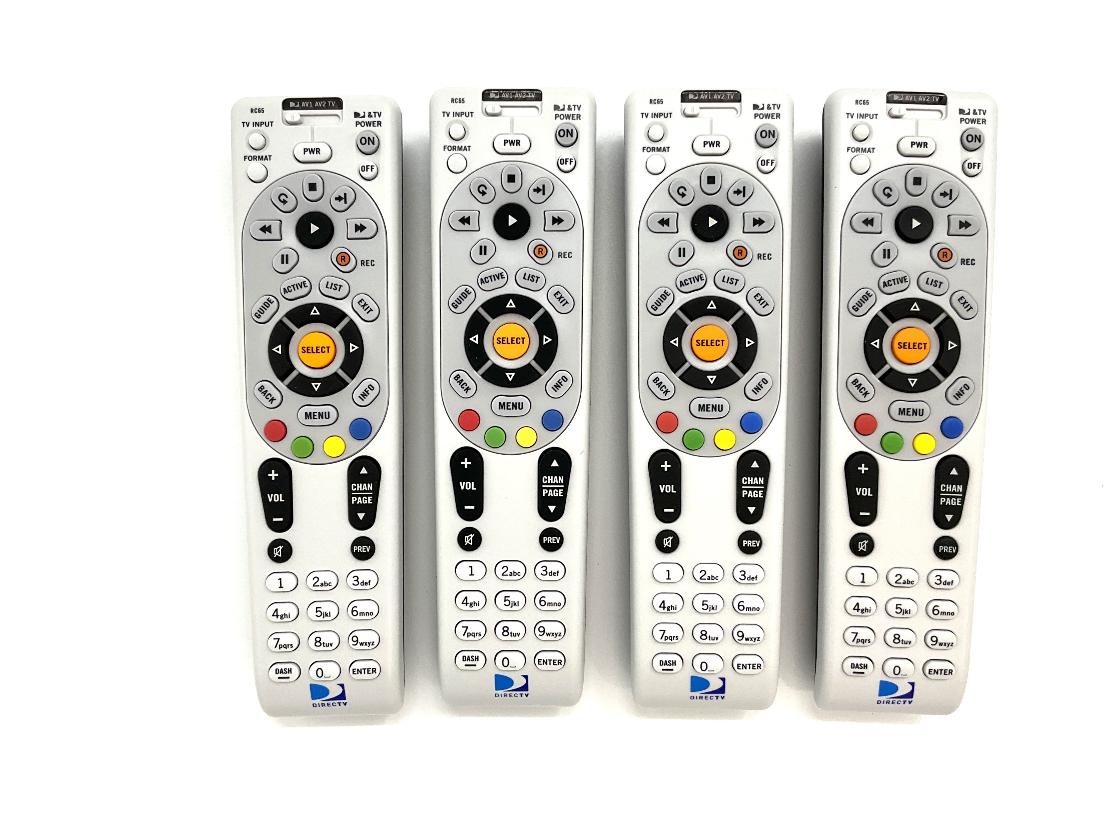 (4 Pack) Replacement DirecTV RC65 4Device Universal IR Remote Control