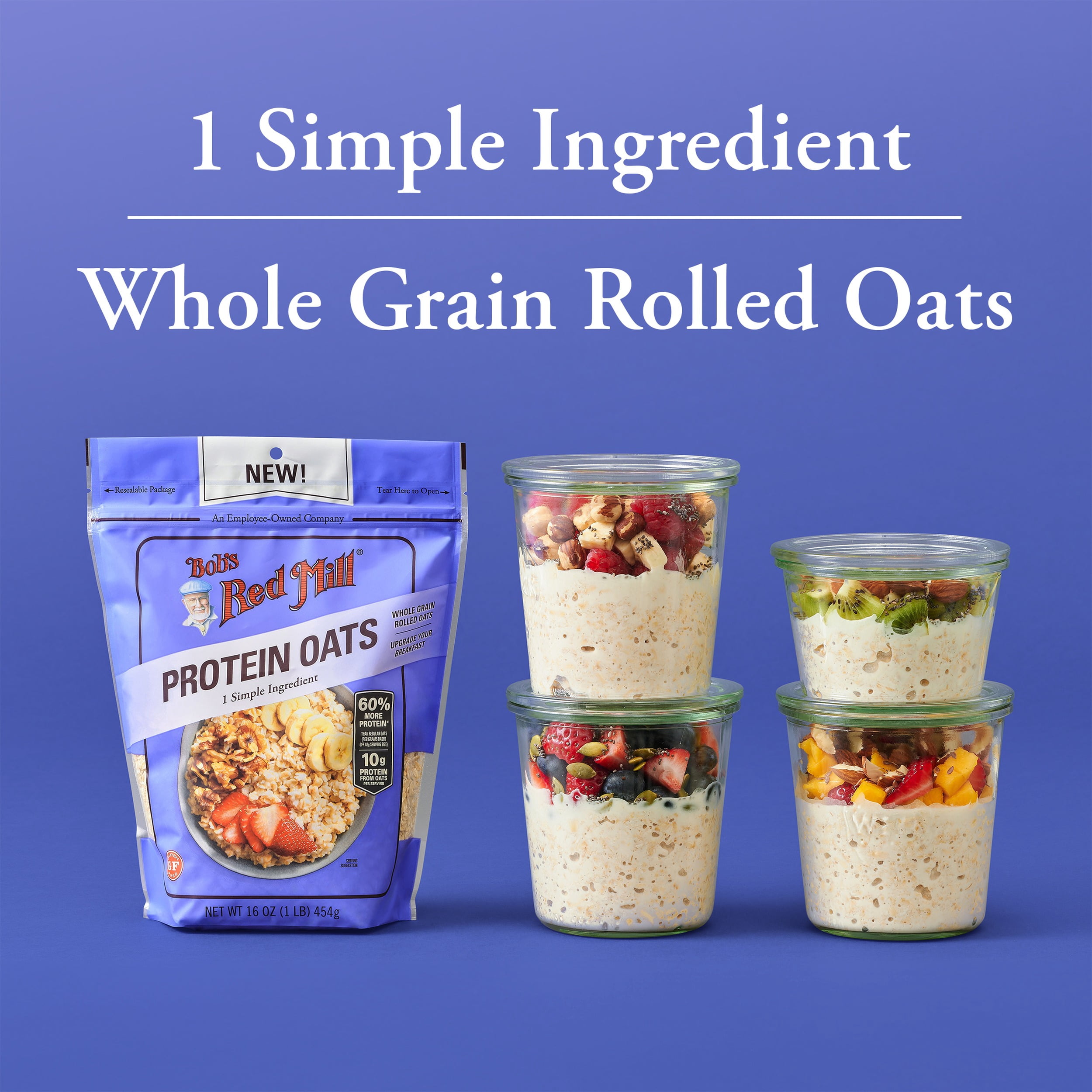 (4 pack) Bob’s Red Mill Gluten Free Protein Oats 16 oz