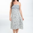 thumbnail image 3 of Elsie & Zoey Sarai XL Blue Smocked Bodice Toile De Jouy Midi Dress for Women, 3 of 10
