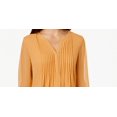 thumbnail image 2 of Charter Club Pleated Sheer Blouse (Honey Glaze, S), 2 of 3