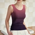 thumbnail image 5 of Women Built-in Bra Tank Tops Casual Sleeveless Shirts Lightweight Breathable Camisole Yoga Tanks Tops Gradient Printing Undershirt, 5 of 5
