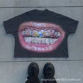 thumbnail image 1 of Camiseta de gran tamaño Retro Punk Rock, Top de manga corta de algodón con estampado gráfico de payaso Harajuku de Hip Hop, 1 of 4