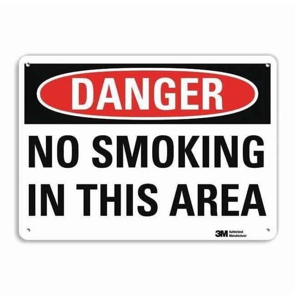 Lyle Danger No Smoking Sign,10" x 14",Alum U3-1840-RA_14X10