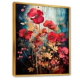 thumbnail image 2 of Designart "Enchanted Red Floral Garden" Abstract Framed Wall Art - Modern Red Abstract Botanicals Entryway Framed Wall Art Print, 2 of 6