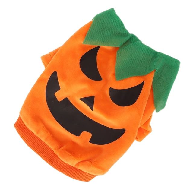 Camisa de perro de Halloween lindo fantasmas de calabaza suave elástico mascota Cosplay ropa para perros pequeños medianos gatos naranja M