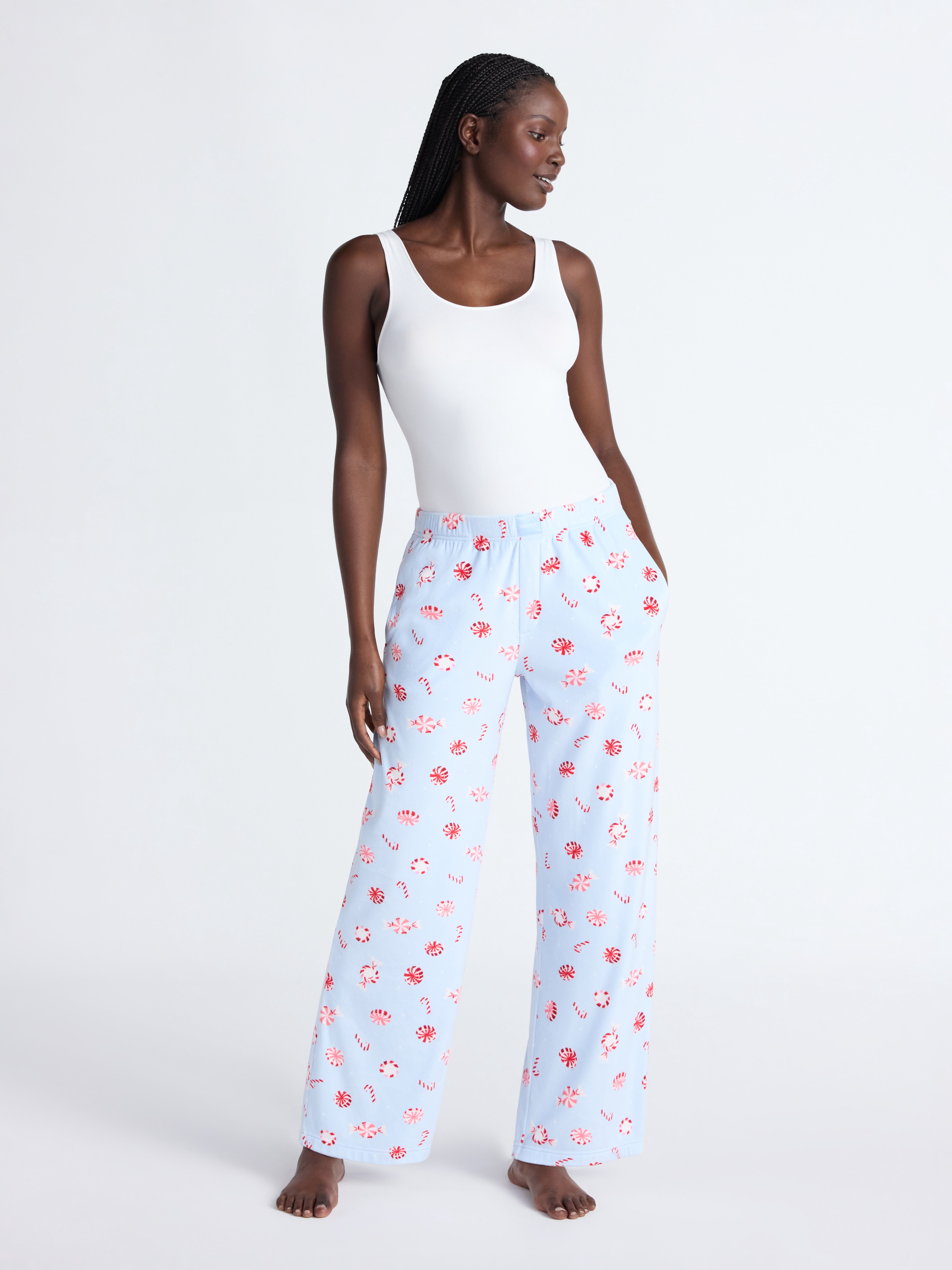 Joyspun Women's Velour Wide-Leg Sleep Pants, Size XS-3X