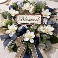 thumbnail image 3 of Yastouay 22 Inch Spring Wreaths for Front Door,Magnolia Wreath Buffalo Plaid Door Wreath for Farmhouse Decor, 3 of 9