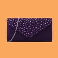 thumbnail image 5 of JVBTVB Women's Pleated Evening Clutch with Rhinestone Embellishments Detachable Chain Shoulder Strap Small Handbag for Wedding Party Prom Formal Events 8.5 Inches, 5 of 9