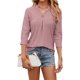 thumbnail image 3 of Tops para mujer Casual manga larga suelta cuello en V blusa camisetas de moda, 3 of 5