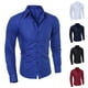 thumbnail image 4 of Mens Long Sleeve Button Down Dress Shirt Business Formal Party Slim Shirts Tops, 4 of 8