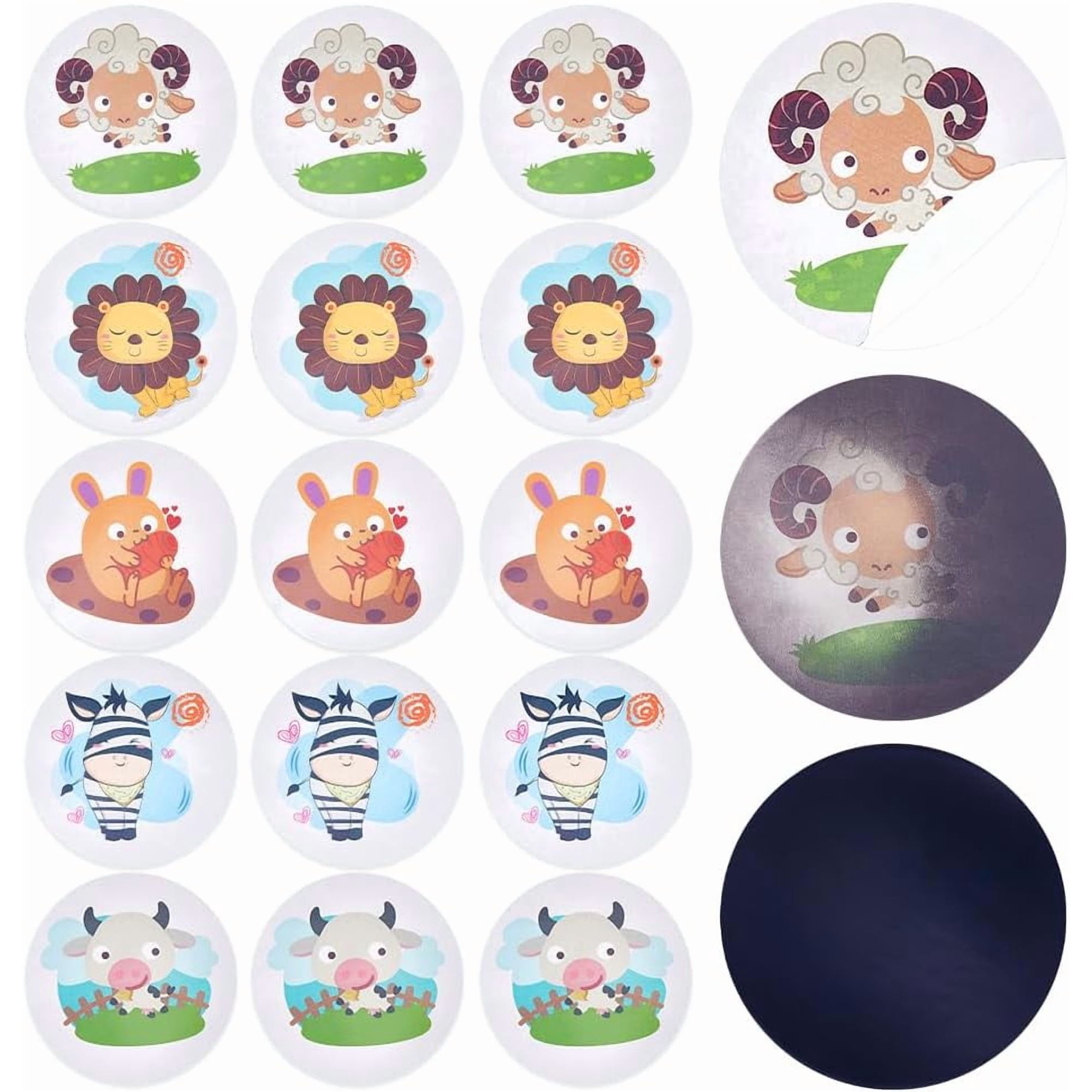 25Pcs Potty Training Seat Magic Sticker Animal Potty Targets Toilet Color Changing Sticker Round PVC Reusable for Kid Baby Pee Training for DIY
