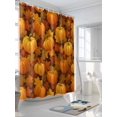 thumbnail image 3 of Fall Shower Curtain Orange Pumpkin Shower Curtains for Bathroom Thanksgiving Decor, Waterproof Polyester Shower Curtain Set with Hooks, Extra Long 72" x 78" Orange Maple Leaves, 3 of 6