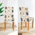thumbnail image 3 of Yayeee 4 Pack Dining Chair Covers Stretch Parson Chairs Slipcovers Seat Protector, Halloween Black Pumpkins, 3 of 6