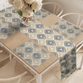thumbnail image 2 of Ambesonne Modern Table Runner & Placemats, Square Shaped Lines, Placemat 4 pcs + Runner 12"x72", Black White Yellow, 2 of 2