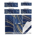 thumbnail image 3 of Kitchen Cafe Valance Curtain for Small Windows,Royal Blue Stripes Gold Inlay Rod Pocket Short Valances Liquid Abstract Ripple Curve Window Treatment Panel for Living Room/Bedroom/Bathroom,60x18in, 3 of 9