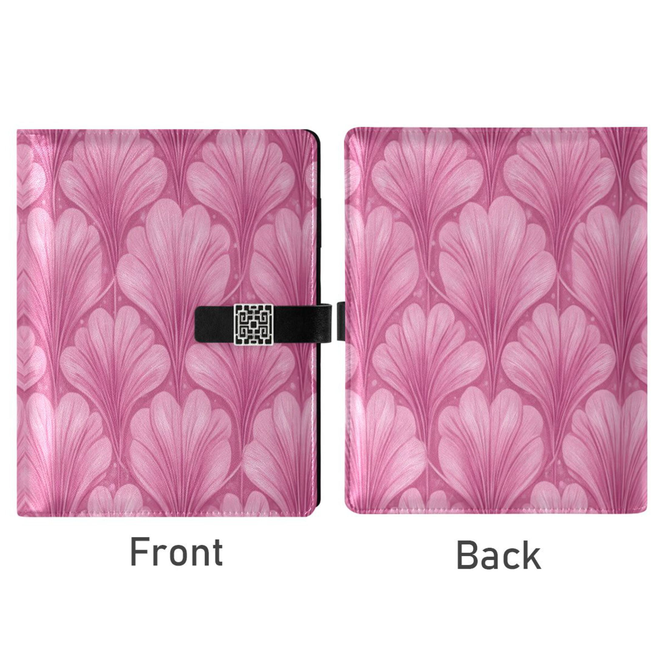 Leather Planner Leather Notebook Notebook Journal Binder Design Pen Pocket Design Convenient for Storage Beautiful Light Pink Pattern