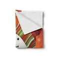 thumbnail image 2 of Christmas Soft Flannel Fleece Throw Blanket, Snowman Mittens and Hat Scarf New Year Celebration Design, Cozy Plush for Indoor and Outdoor Use, 60" x 80", White Orange, by Ambesonne, 2 of 5