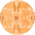 thumbnail image 1 of Ahgly Company Indoor Round Abstract Orange Modern Area Rugs, 3' Round, 1 of 4