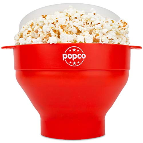 Microwave Oven Silicone Popcorn Popper Maker Bowl Basket Collapsible BPA Free 
