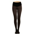 thumbnail image 6 of Letdown Fleece Lined Tights Sheer Women - Fake Translucent Warm Pantyhose Leggings Sheer Thick Tights for Winter (Black,L), 6 of 9