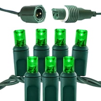 Angle Connection Design Christmas Designers Wide Angle LED Christmas Lights, Green, 70 Bulbs ...