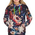 thumbnail image 3 of KLL Colorful Flower Peacock for Womens Pullover Hoodie with Pocket Hooded Long Sleeve Shirts Sweatshirt for Women-XX-Large, 3 of 7
