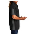 thumbnail image 3 of Mens PosiCharge Active Textured Colorblock Polyester Polo Black/ Grey X-Small, 3 of 8