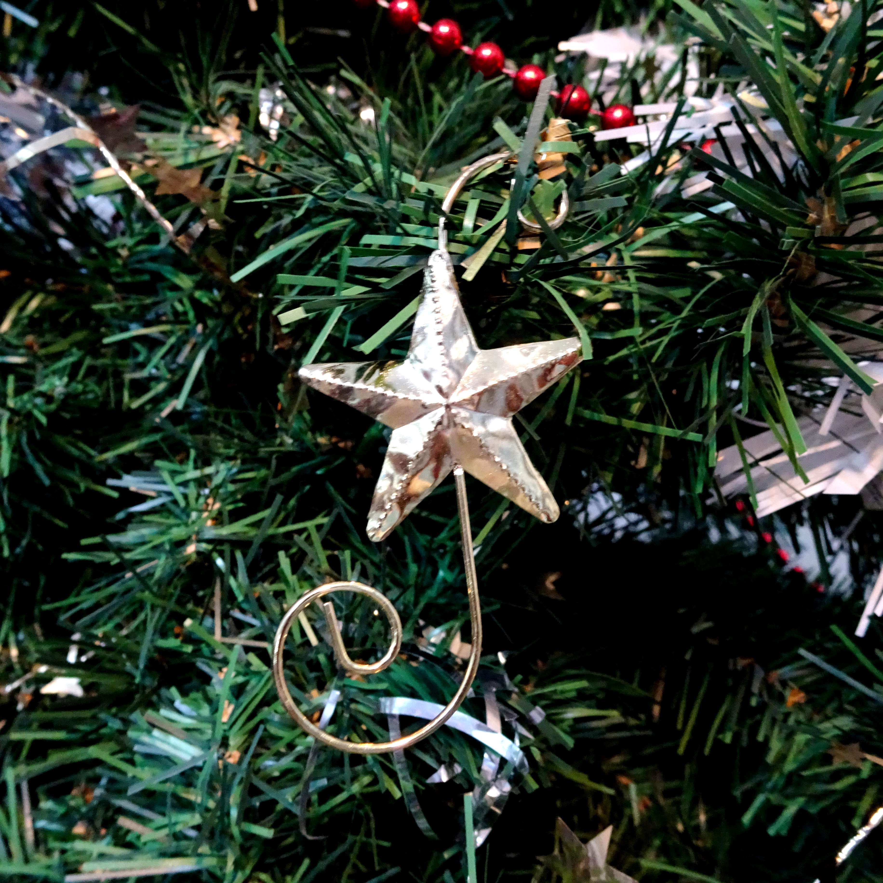 Gold Star Christmas Ornament Hooks, 3", 12 Count, by Holiday Time