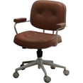 thumbnail image 2 of Silla De Oficina De Respaldo Medio Sillas De Escritorio Giratorias Y Ajustables con Reposabrazos Silla De Trabajo para Ordenador De Estilo Vintage En Piel con Respaldo Reforzado，（Brown）, 2 of 7