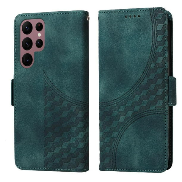 Funda GANGXUN para Samsung Galaxy S22 Ultra con diseño acolchado elegante, cuero PU, protección total y ajuste preciso