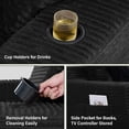 thumbnail image 5 of Rophefx 76" Oversized Chair Chaise Lounge Indoor, Corduroy Cloud Sofa Bed with Cup holder,Sleeper Reading Chair Boneless Couch for Living Room, Bedroom,Black, 5 of 8