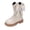 b26-Beige, variant on KPOPLK Little Girls Short Fashion Boots Side Zipper Bow Thick Non-Slip Sole Boots Princess Dress Boots for Party Daily Wear(11,Beige)