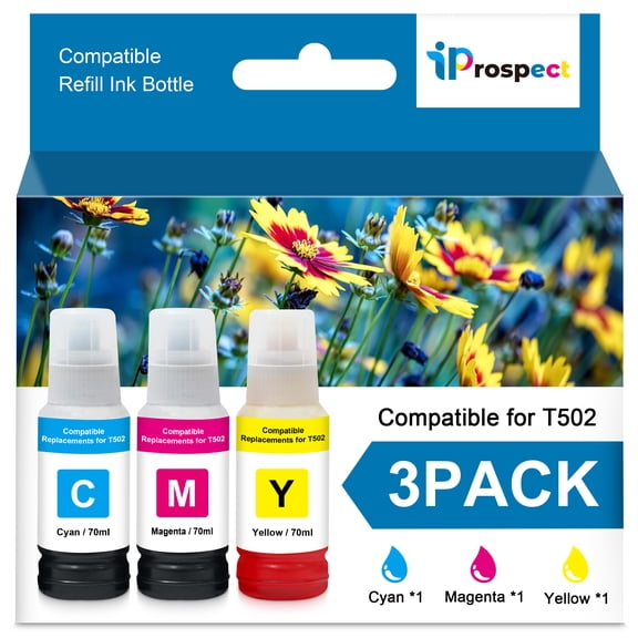 Compatible T502 Color Ink Refill Bottles Replacement  for  ET-3760 ET2760 ET2750 ET-4760 ET-2850 ET-15000 ST-4000 ST-2000 ET-3710 ET-3850 ET-3750 ET-4850 ET4750 ET2700 ST3000 ET3700 Printer