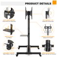 thumbnail image 2 of Modern Black Rolling TV Stand for TVs up to 55 inch, 4 TV Screen, 2 of 6