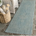 thumbnail image 2 of SAFAVIEH Courtyard Clodagh Medallion Indoor/Outdoor Runner Rug, Aqua/Grey, 2'3" x 8', 2 of 12