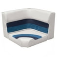 thumbnail image 3 of Wise 8WD133-1008 Deluxe Series Pontoon Radius Corner Lounge Seat and Backrest Cushion Set, White/Navy/Blue, 3 of 7