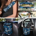 thumbnail image 4 of HUISEFOR 15 Packs Rose Skull Car Seat Cover Full Set Scratch-Resistant with Steering Wheel Cover Seat Belt Cover Air Vent Storage Bag Car Trash Can Rear View Mirror Cover Keychain Coasters, 4 of 7