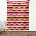 thumbnail image 4 of Chevron Fabric by the Yard Upholstery, Retro Vintage Colored Horizontal Repeated Geometrical Zigzag Dashed Stripes, Decorative Fabric for DIY and Home Accents, Mustard Pink Plum by Ambesonne, 4 of 5