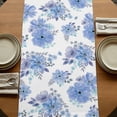 thumbnail image 5 of Table Runners 70 Inches Long Dress Scarves, Blue Watercolor Floral Farmhouse Coffee/Dining/Kitchen Table Decor, Holiday Table Runner, Spring Flower Abstract Art 13x70 Inch, 5 of 9