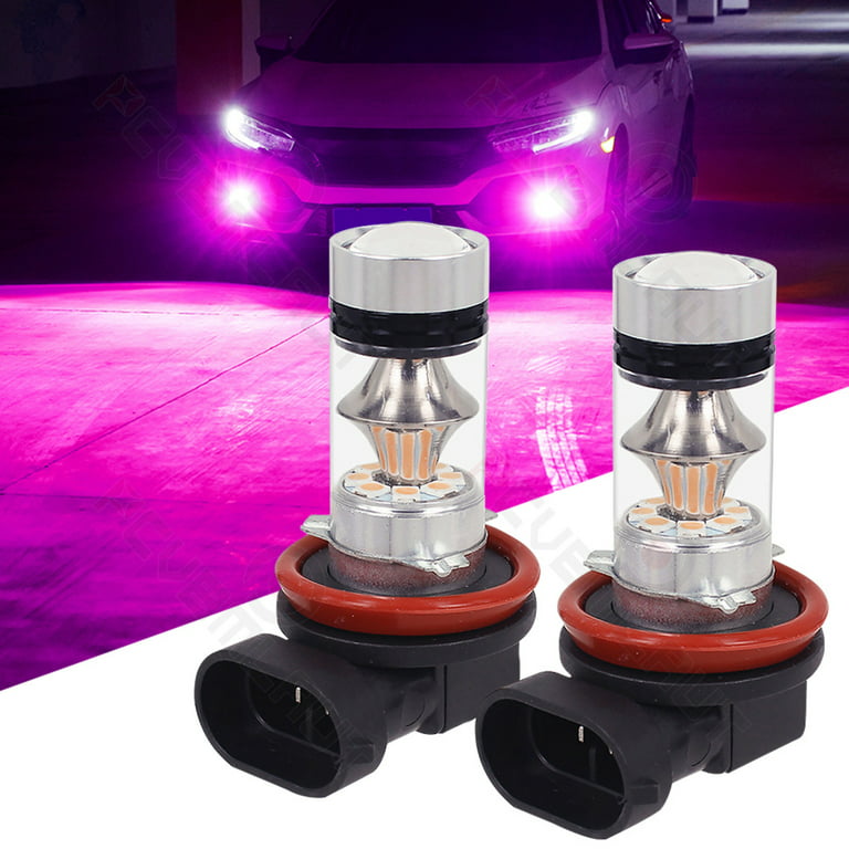 2x Pink Purple H11 H9 LED Headlight Bulbs Kit Fog Light Super Bright 14000K  Fanless 