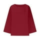 thumbnail image 5 of Talla grande Tops de tallas grandes,Camisa de manga larga con cuello redondo para mujer, blusa informal suave y transpirable, corte holgado, cuello redondo para uso diario, sopatenor, 5 of 8