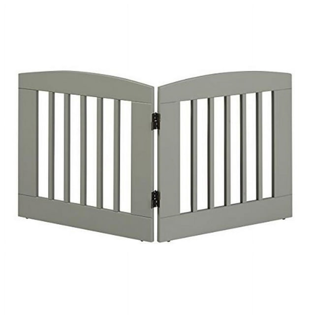 EF Furniture 252404 24 in. Ruffluv 2 Panel Expansion Pet Gate Medium - Grey