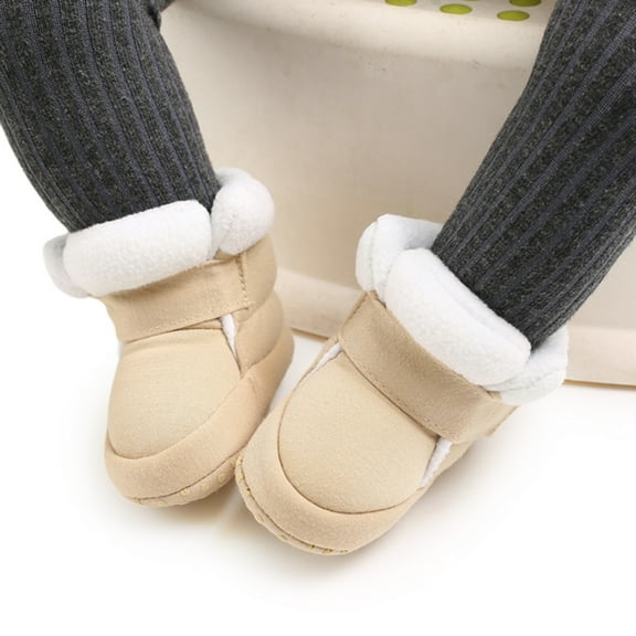 Newborn Baby Winter Snow Boots Crib Shoes Infants Soft Sole Plush Booties First Walker 0-18M