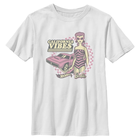 Boys Mattel Hot Wheels and Barbie California Vibes T Shirt