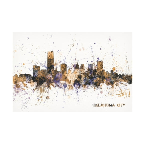 Trademark Fine Art Michael Tompsett Oklahoma City Skyline II Canvas Wall Art - 12x19